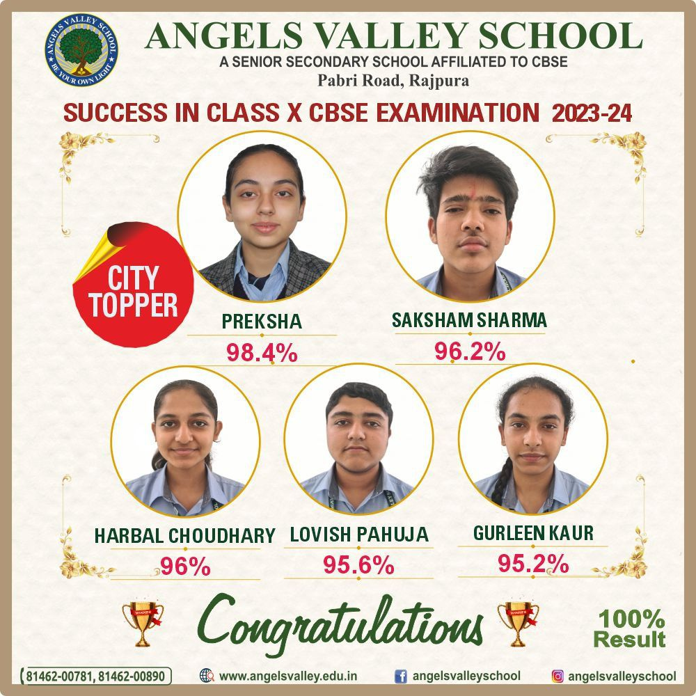 Angels Valley School Class X Results